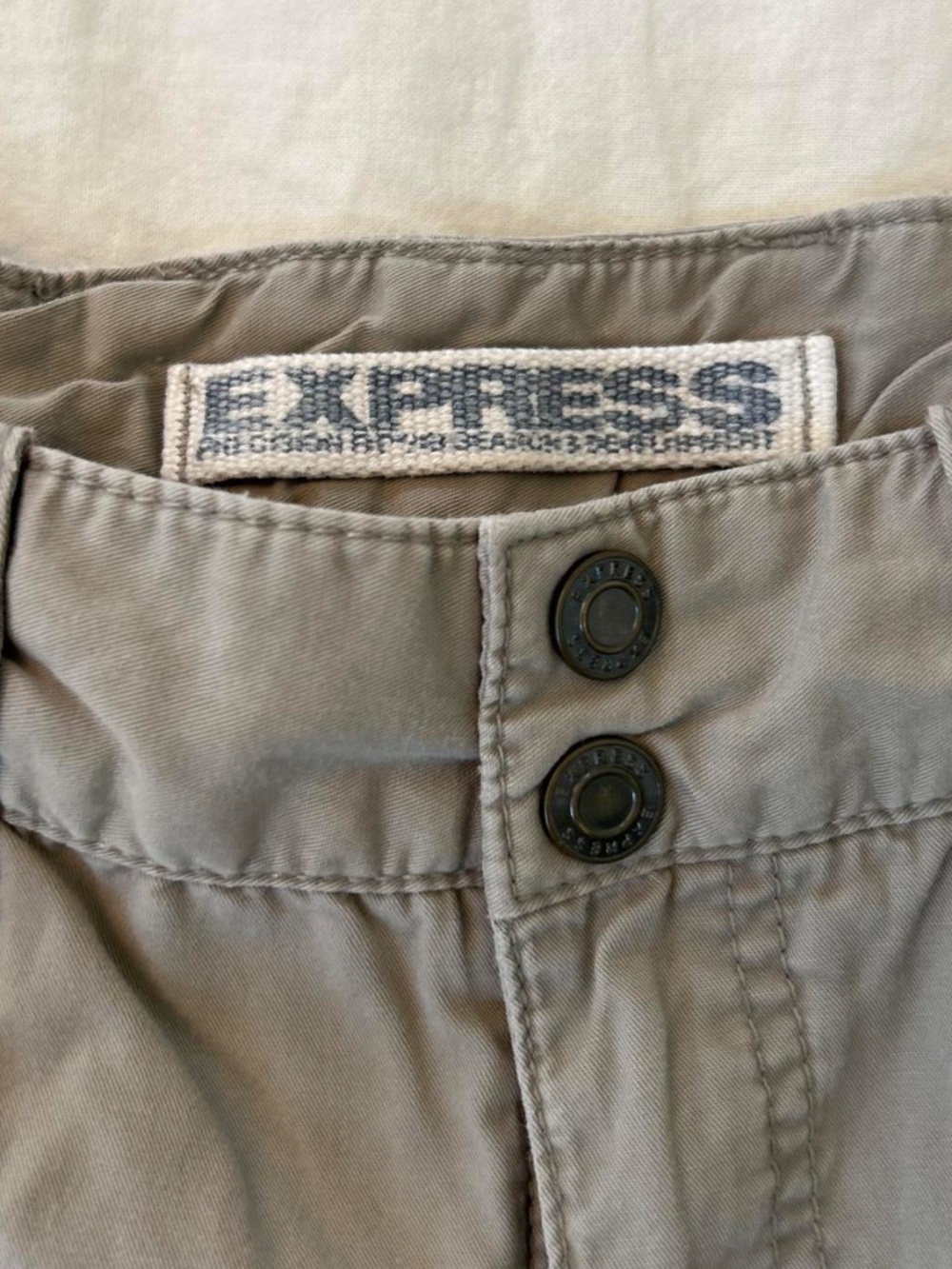 Vintage low rise flare Khaki cargo pants - Picture 3 of 4